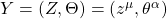 Y=(Z,\Theta)=(z^\mu, \theta^\alpha)