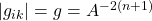 \vert g_{ik}\vert =g=A^{-2(n+1)}