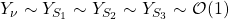 Y_{\nu}\sim Y_{S_1}\sim Y_{S_2}\sim Y_{S_3}\sim \mathcal{O}(1)