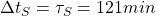 \Delta t_S=\tau_S=121min