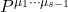 P^{\mu_1\cdots\mu_{s-1}}