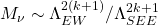 M_\nu \sim \Lambda_{EW}^{2(k+1)}/\Lambda _{SEE}^{2k+1}