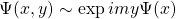 \Psi(x,y)\sim \exp imy \Psi (x)