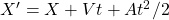 X'=X+Vt+At^2/2