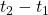 t_2-t_1