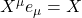 X^\mu e_\mu=X
