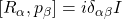 \left[R_\alpha,p_\beta\right]=i\delta_{\alpha\beta}I