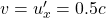 v=u'_x=0.5c