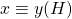 x\equiv y(H)