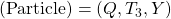 (\mbox{Particle})=(Q,T_3,Y)