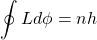 \[\oint Ld\phi=nh\]