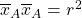 \overline{x}_A\overline{x}_A=r^2