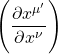 \left(\dfrac{\partial x^{\mu'}}{\partial x^\nu}\right)