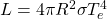 L=4\pi R^2 \sigma T_e^4