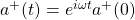 a^+(t)=e^{i\omega t}a^+(0)