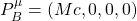 P^\mu_B=\left( Mc,0,0,0\right)
