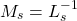 \begin{equation*}M_s=L_s^{-1}\end{equation*}