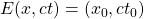 E(x,ct)=(x_0,ct_0)