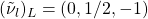 (\tilde{\nu}_l)_L=(0,1/2, -1)