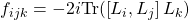 f_{ijk}=-2i\mbox{Tr}(\left[L_i,L_j\right]L_k)