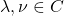 \lambda,\nu\in C