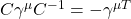 C\gamma^\mu C^{-1}=-\gamma^{\mu T}
