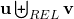 \mathbf{u}\biguplus_{REL}\mathbf{v}