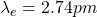 \lambda_e=2.74pm