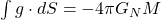 \int g\cdot dS=-4\pi G_N M