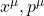 x^\mu, p^\mu