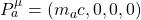 P^\mu_a =(m_a c,0,0,0)