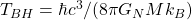 T_{BH}=\hbar c^3/(8\pi G_N M k_B)