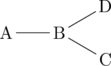 \[\chemfig{A-B(-[:-30]C)-[:30]D}\]