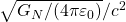 \sqrt{G_N/(4\pi\varepsilon_0)}/c^2