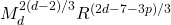 M_d^{2(d-2)/3}R^{(2d-7-3p)/3}