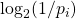 \log_2 (1/p_i)