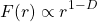 \[ F(r)\propto r^{1-D}\]