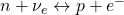 n+\nu_e\leftrightarrow p+e^-