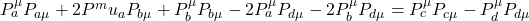P^\mu_aP_{a\mu}+2P^mu_aP_{b\mu}+P^\mu_bP_{b\mu}-2P^\mu_aP_{d\mu}-2P^\mu_bP_{d\mu}=P^\mu_cP_{c\mu}-P^\mu_dP_{d\mu}