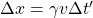 \Delta x=\gamma v\Delta t'