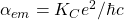 \alpha_{em}=K_Ce^2/\hbar c