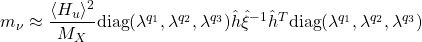 m_\nu\approx \dfrac{\langle H_u\rangle^2}{M_X}\mbox{diag}(\lambda^{q_1},\lambda^{q_2},\lambda^{q_3})\hat{h}\hat{\xi}^{-1}\hat{h}^T\mbox{diag}(\lambda^{q_1},\lambda^{q_2},\lambda^{q_3})