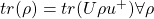 tr (\rho)=tr (U\rho u^+)\forall\rho