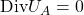 \mbox{Div}U_A=0
