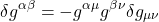 \[ \delta g^{\alpha \beta} = - g^{\alpha \mu}g^{\beta \nu}\delta g_{\mu \nu}\]