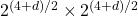 2^{(4+d)/2}\times 2^{(4+d)/2}