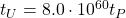 t_U=8.0\cdot 10^{60} t_P