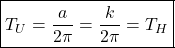 \begin{equation*}\boxed{ T_U=\dfrac{a}{2\pi}=\dfrac{k}{2\pi}=T_H}\end{equation*}