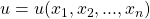u=u(x_1,x_2,...,x_n)