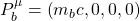 P^\mu_b=\left(m_bc,0,0,0\right)